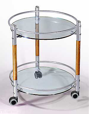 Сервировочный стол на колесах С 3 стекло 6мм с полированной кромкой  купить